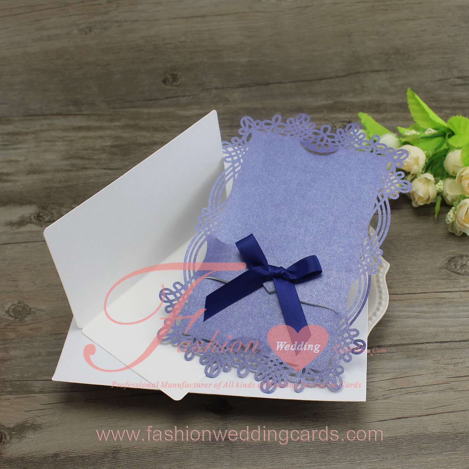 DIY Laser Cut Wedding Invitation With Ribbon